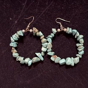 Vintage turquoise hoop earrings
